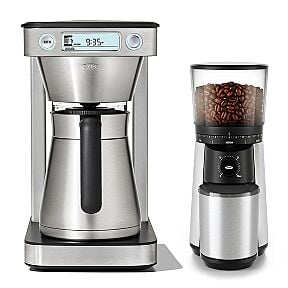 12-Cup Coffee Maker with Podless Single-Serve Function & Conical Burr Coffee Grinder Bundle