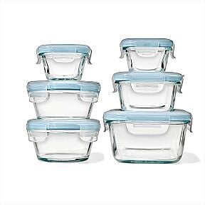 12-Piece Smart Seal Glass Container Set - Arctic Blue