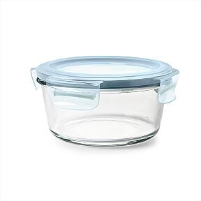 Smart Seal 4-Cup Glass Round Container - Arctic Blue
