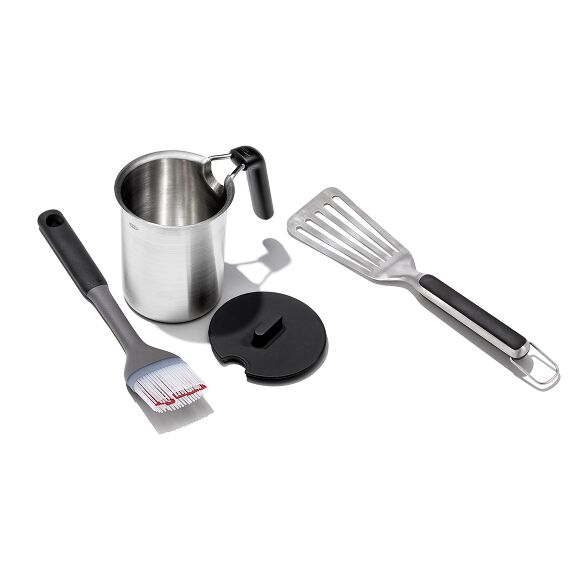 Grilling Basting Pot and Brush Set & Grilling Precision Turner Bundle