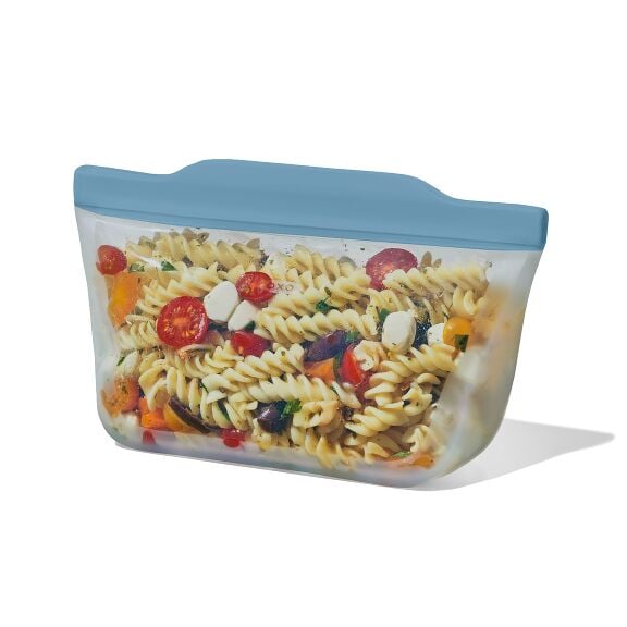 Silicone Reusable Bag  Stand-Up Quart (32 oz) - Ocean Blue