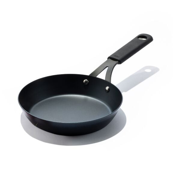 Carbon Steel Obsidian Series 8-Inch Frypan with Silicone Sleeve