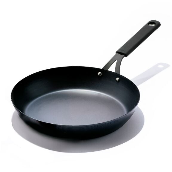 OXO Carbon Steel Obsidian Series 12-Inch Frypan with Silicone Sleeve