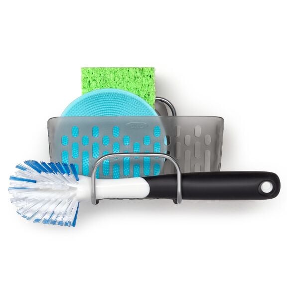 OXO Good Grips StrongHold™ Suction Sink Caddy with Dish Brush and scrubbers