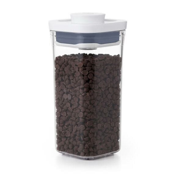 OXO POP Container, Mini Square Short 0.5 qt. filled with 14 oz. of grains