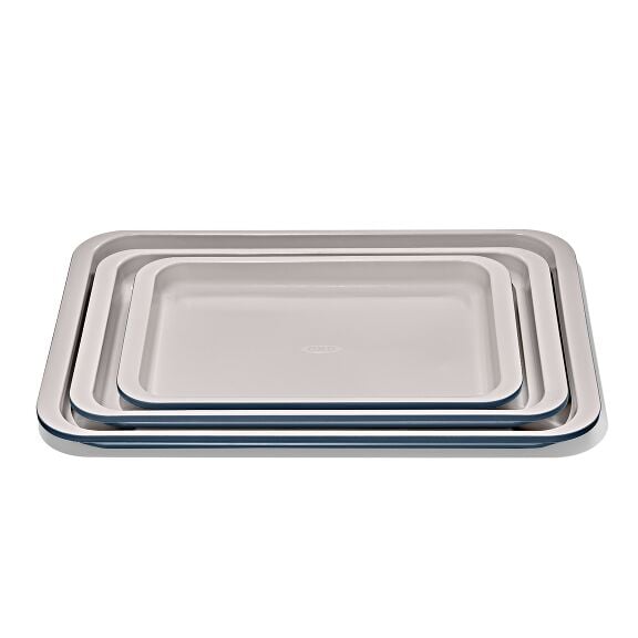 Non-Stick Pro Ceramic Coated Metal Bakeware 3Pc Set - Storm Blue