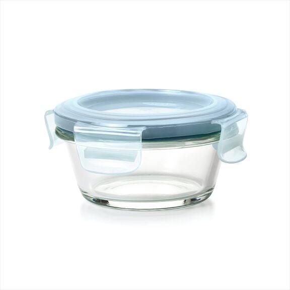 Smart Seal 1-Cup Glass Round Container - Arctic Blue
