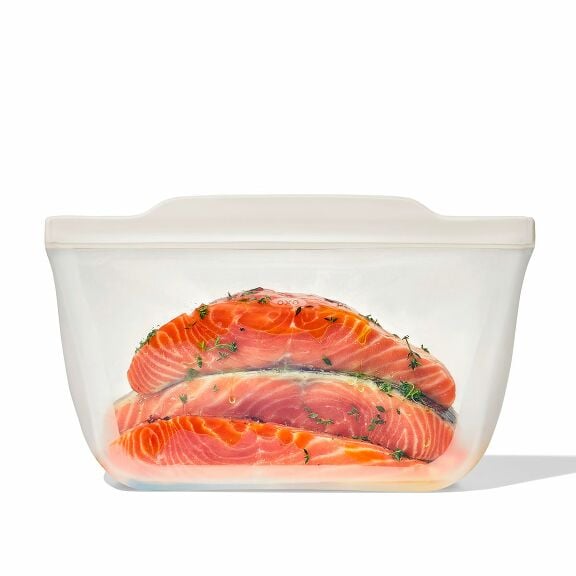 OXO Good Grips Silicone Reusable Bag - Stand-Up Half Gallon (64 oz) - Oat