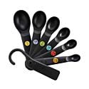 7 Piece Plastic Measuring Spoons - Black