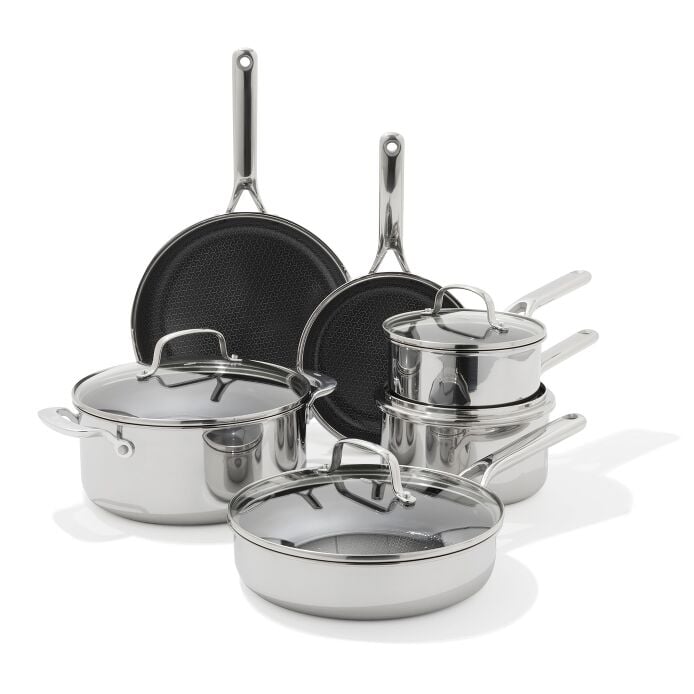 Trident Hybrid Non-Stick Stainless Steel 10-Piece Set