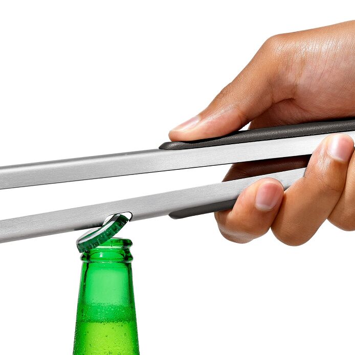Outdoor Grilling Tongs with Built-In Bottle Opener