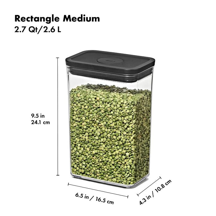 POP Container - Rectangle Medium (2.7 Qt/2.6 L) - Matte Black