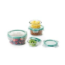8 Piece Smart Seal Glass Round Container Set