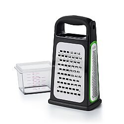 Etched Box Grater With Removable Zester with container detached