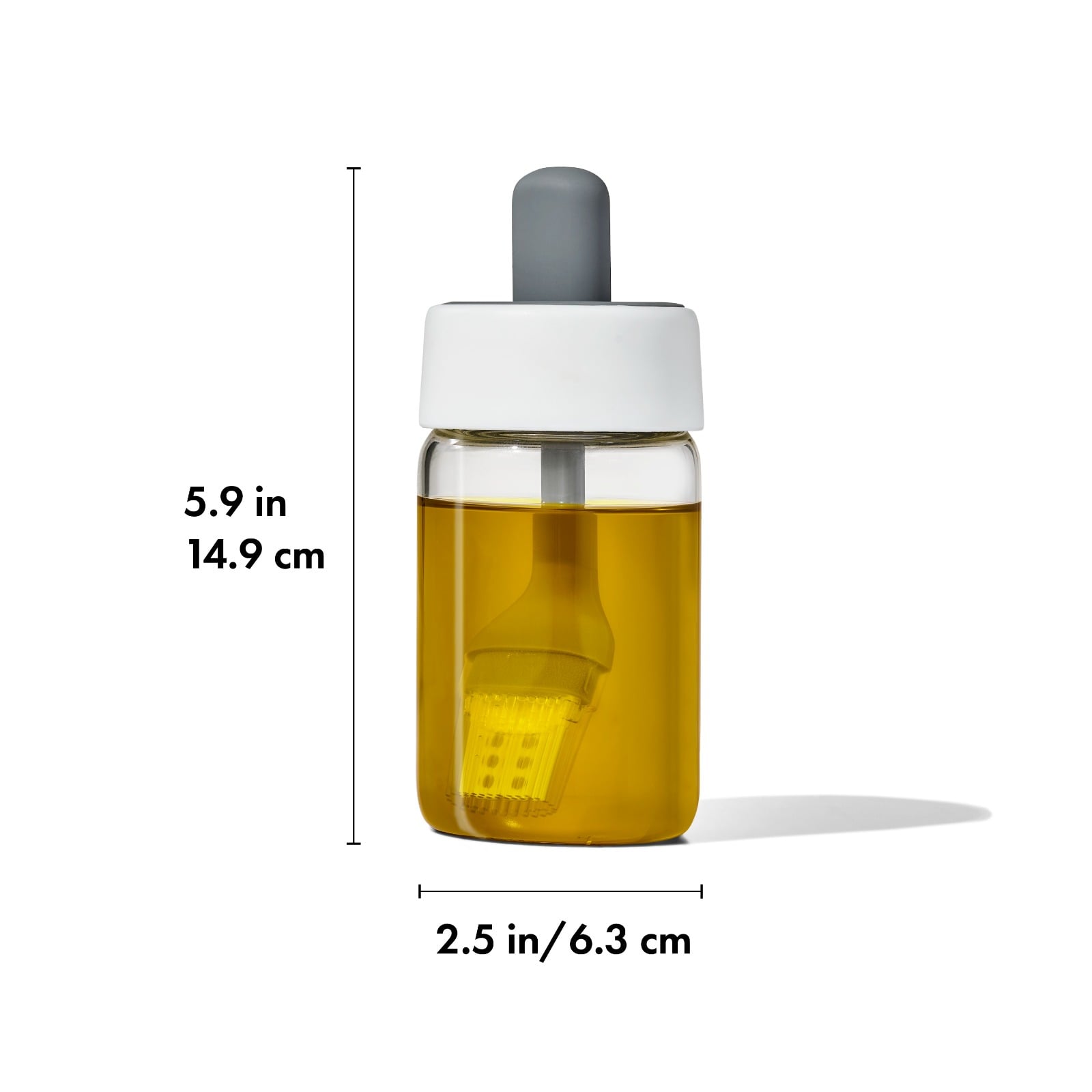 Glass Oil Bottle and Silicone Brush Set specifications tab image one