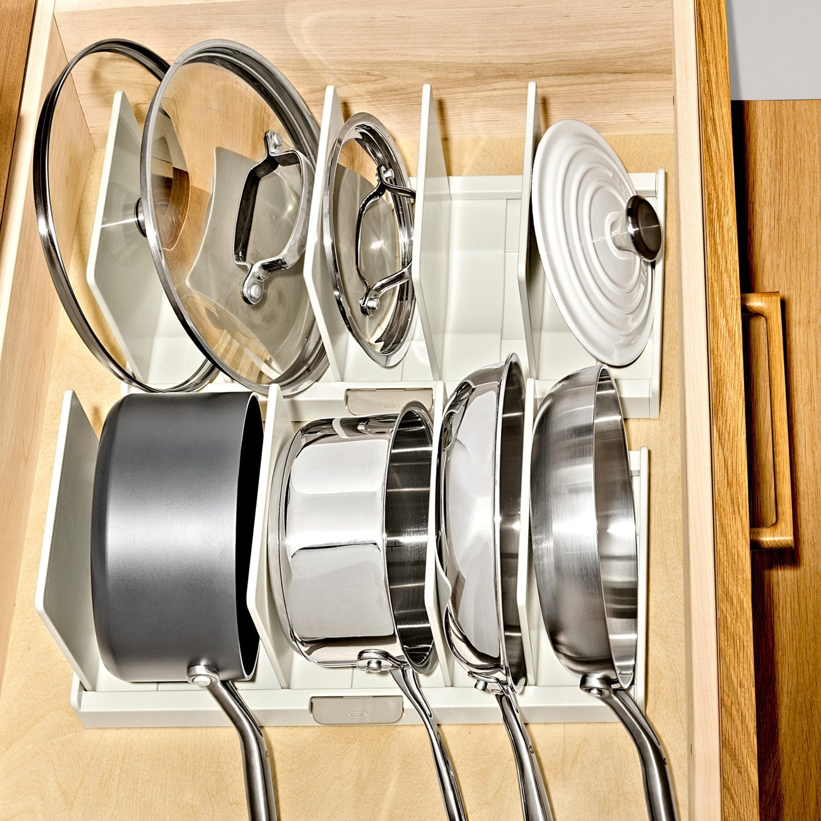 Adjustable Cookware Organizer details tab image.