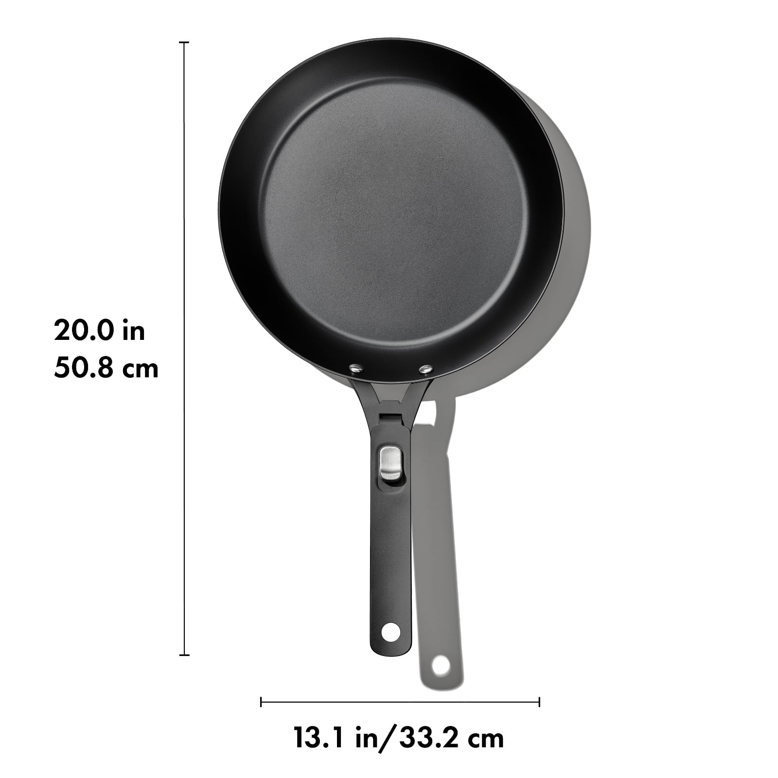 Outdoor 12-inch Carbon Steel Pan with Removable Handle details tab image.