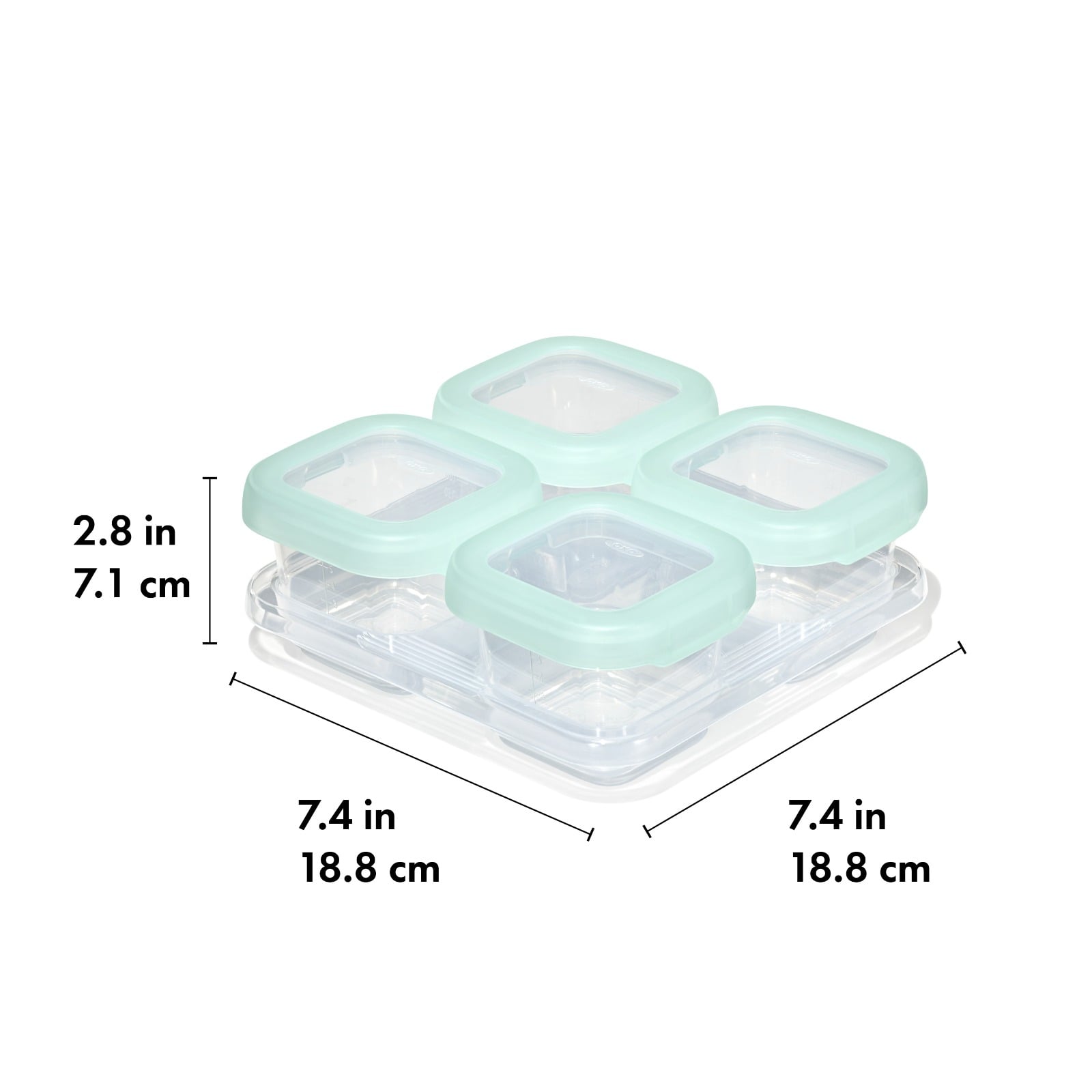 Baby Blocks Food Storage Containers (6 oz) - Opal specifications tab image two