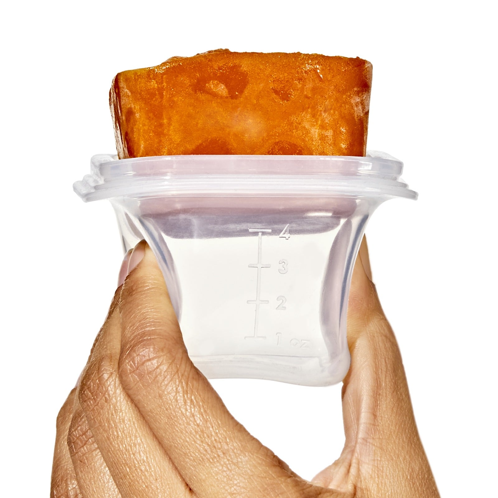 Silicone Baby Blocks Food Storage Containers (4 oz) - Opal specifications tab image one