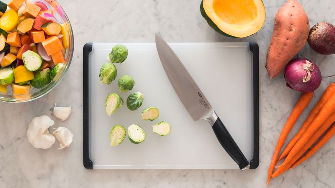 nonslip cutting board with vegetables